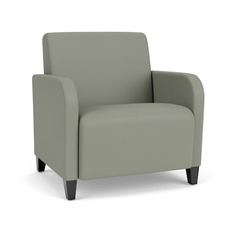 Lesro Siena Lounge Reception Wide Guest Chair, Black, OH Eucalyptus Upholstery SN1201
